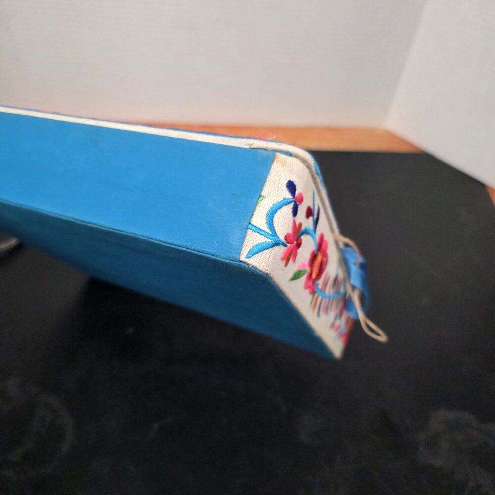 Bohemian Embroidered Colorful Jewelry Box 11x9.5in Approximate - Picture 5 of 9